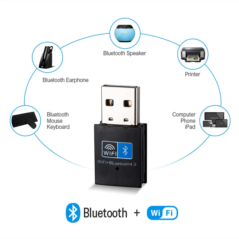 Wifi Bluetooth Adaptador sem Fio Usb Wifi Adaptador 2.4g Bluetooth 4.0 Dongle Placa de Rede Rtl8723bu para Desktop Computador Portátil 150mbps - Imagem 3