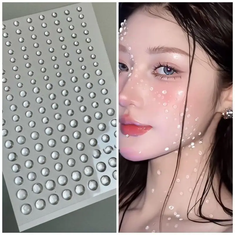 3/4/5/6mm 3D Strass Augen Gesicht Make-Up Temporäre Tattoo Selbstklebende Klare Wasser Tropfen Aufkleber Festival Bühne Körper Kunst Dekor – Detail 3