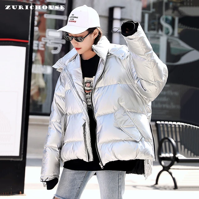 Winter New Style Puffer Jackets Women White Zipper Long Down Jacket Woman  Korean Loose Hooded Bubble Coats Female - AliExpress