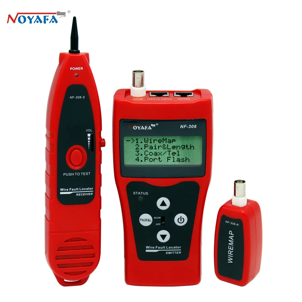 NOYAFA NF-308 측정 네트워크 LAN 케이블 길이 케이블 연속성 테스트 와이어 트래커, RJ45 RJ11 이더넷 USB BNC 케이블 테스터