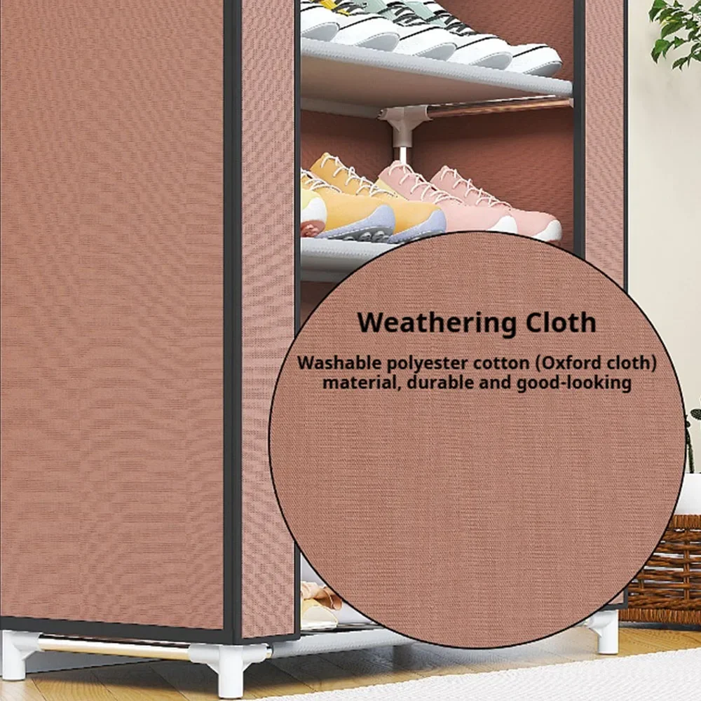 Multi-layer Shoe Rack Organizer Large Capacity Boot Storage Cabinet Non-woven Corridor Entrance Bracket Metal Shoe Cabinet