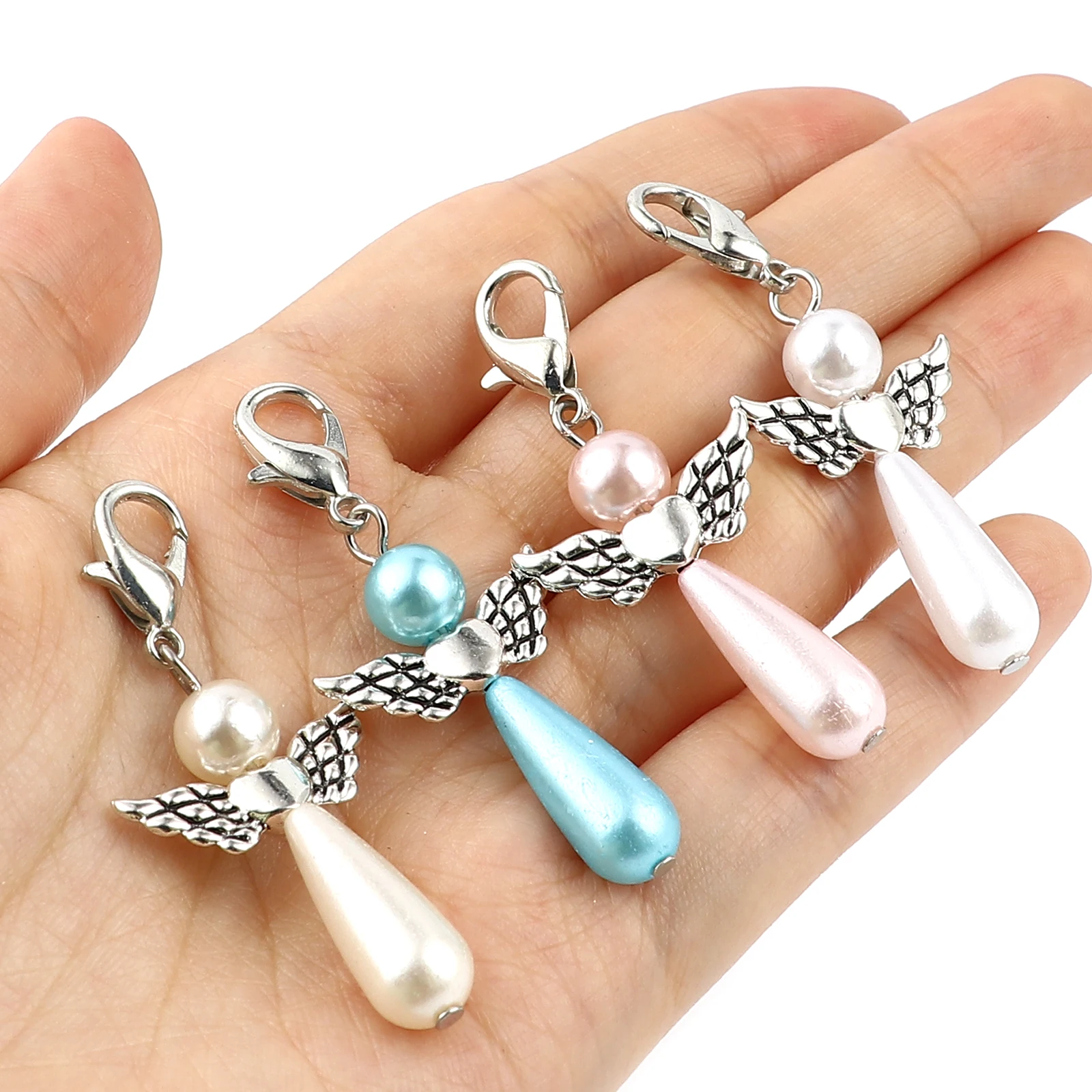 5Pcs Angel Pendant Locking Stitch Markers Matel Crochet Latch per kit di pennarelli artigianali fai da te Clip ad ago strumenti per maglieria