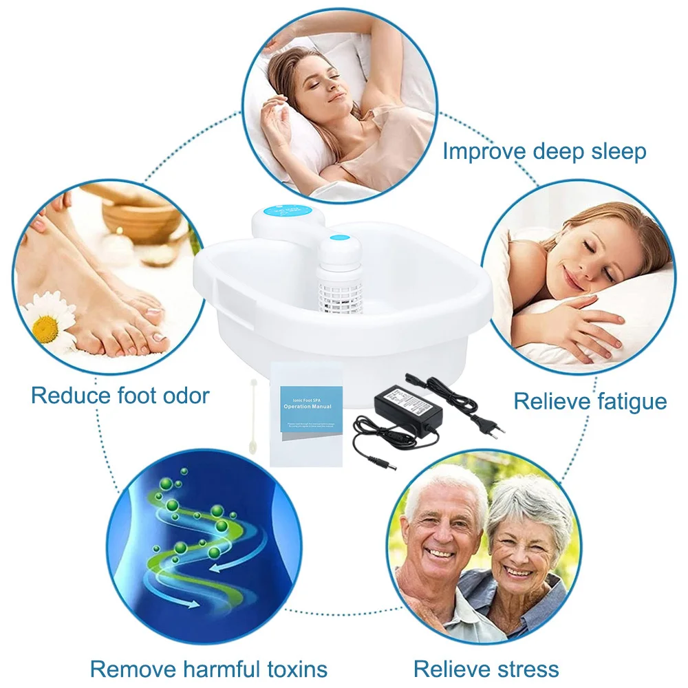 Macchina per Detox Ionico dei Piedi, Massaggio e Pulizia, Disintossicazione, Allevia la Fatica, Promuove la Circolazione Sanguigna, Bellezza e Salute - immagine 2