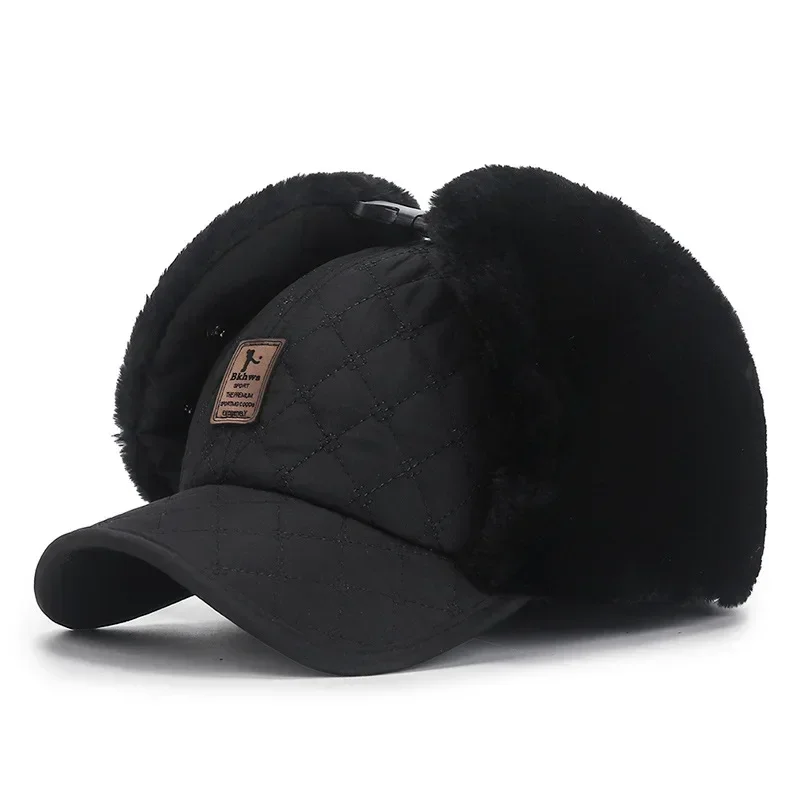 Jt Thermal Paintball Mask Winter Trooper Trapper Hat For Men Warm Faux Rabbit Fur Ski Cap With Windproof Ear Flap Hunting Russian Ushanka Hats Black Black Ushanka
