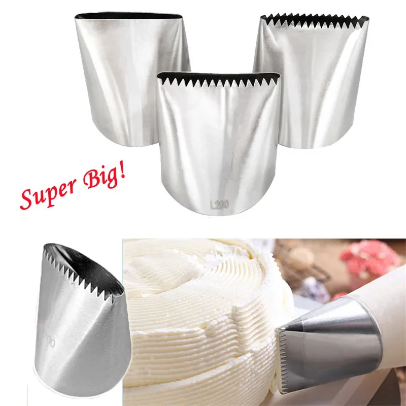 

1pc Super Big Frosting Pipe Nozzle Stainless Steel Nozzle Set DIY Cake Decoration Tip Set Fondant Cake Tool