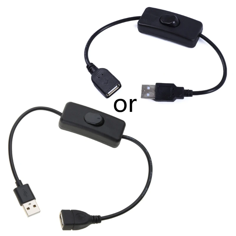 30cm USB Cable with Switch ON/OFF Cable Extension Toggle Adapter for USB Lamp USB Fan Power Supply Line Durable