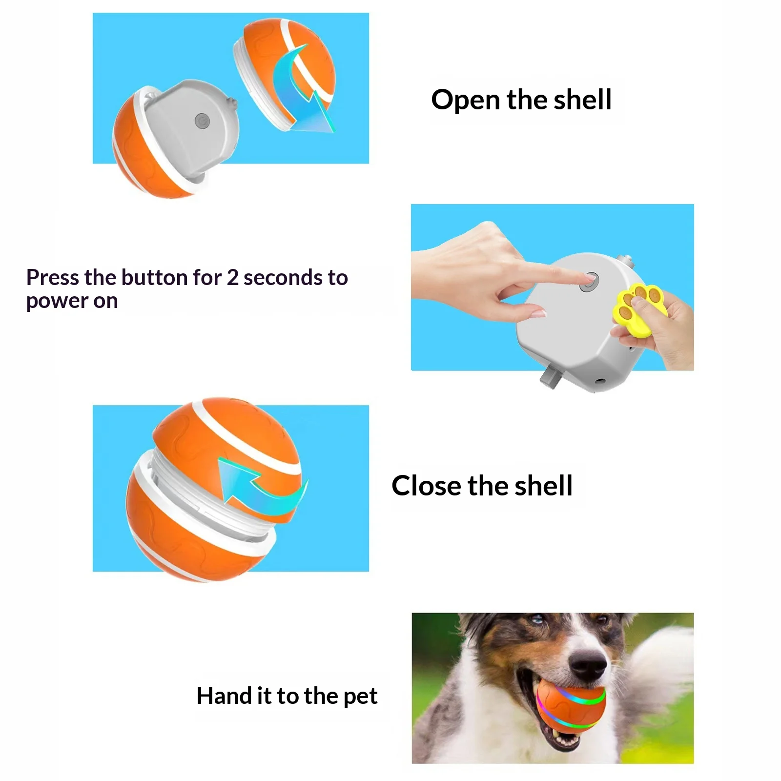 Small Size Luxury Automatic Rolling Ball Cat Toy With Silicone Tunnel Smart Interactive Pet Toy For Cats And Dogs_voghion.com
