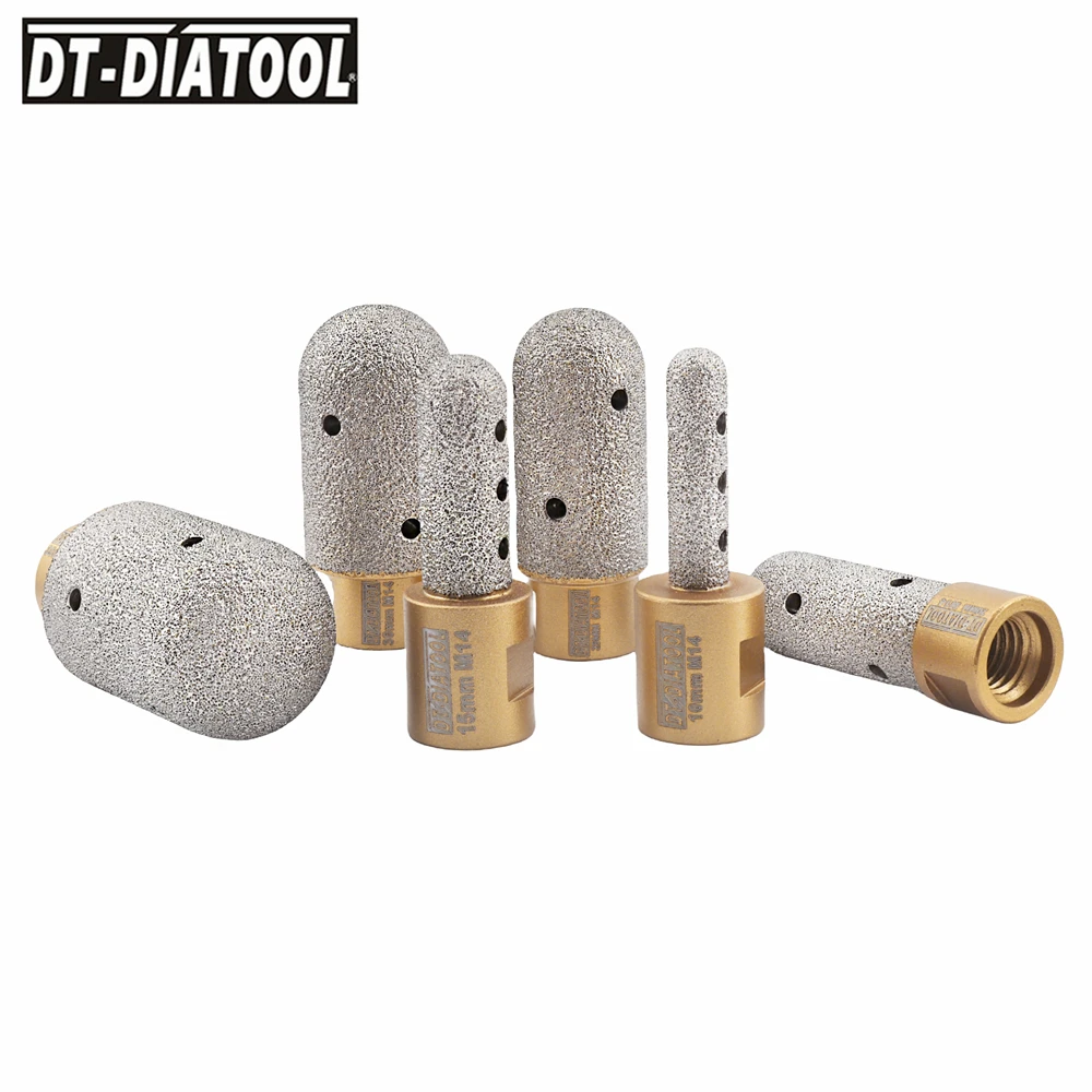 DT-Diatool 1pc 10/15/20/25/30/35mm Diamond Milling Bit M14 Thread Grinding Trimming for Tile Ceramic Porcelain Marble Granite dt diatool 10 35mm diamond milling bit 58 m14 tile stone countertop enlarge grinding trimming ceramic porcelain marble granite