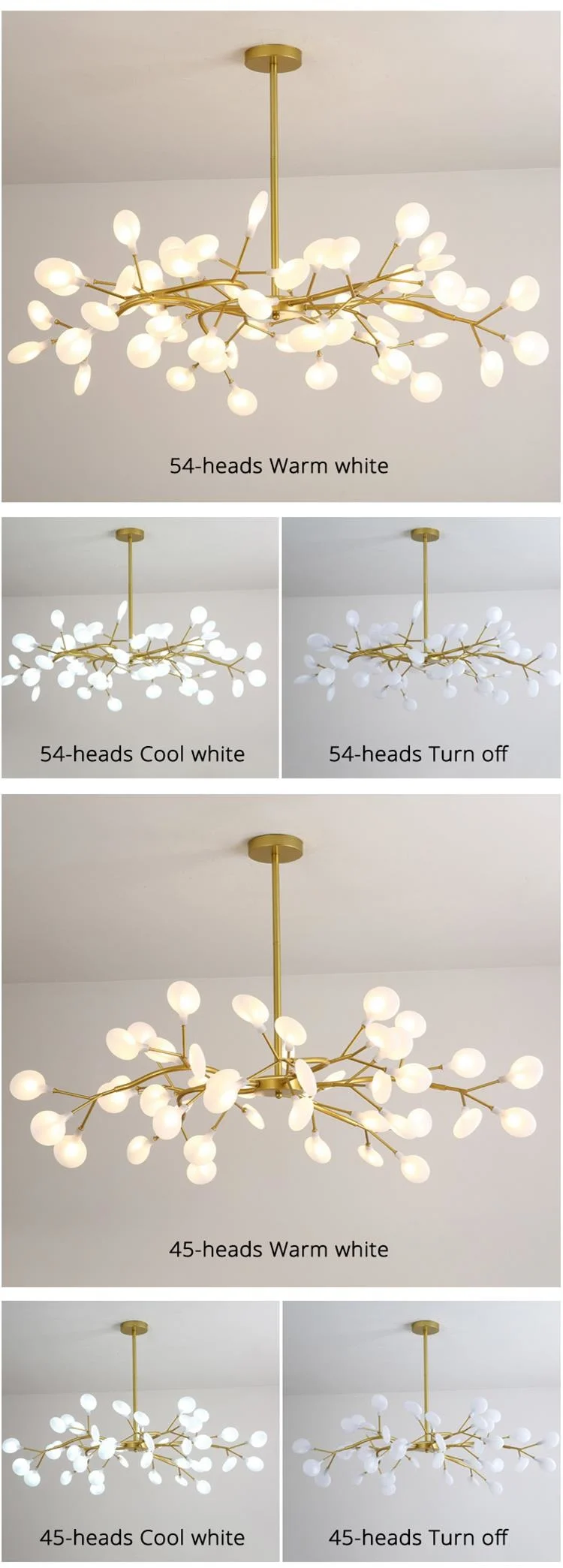 ceiling chandelier Luxurious Gold Chandeliers White Petal Living Room Restaurant Indoor Decor LOFT Hanglamp Kitchen Fixtures Pendant Lamp Lighting flush mount chandelier