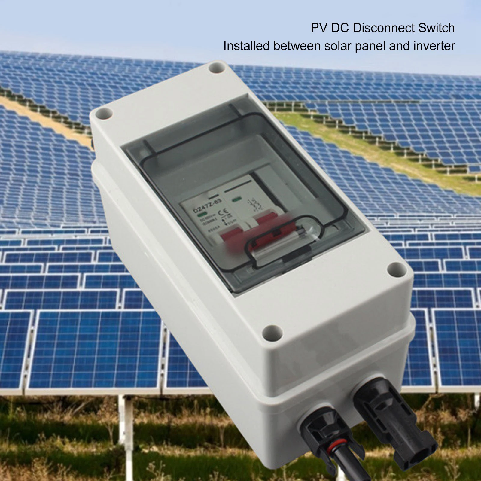 Waterproof Solar Disconnect Switch with Mini Circuit Breaker - IP65 Rated - DC500V