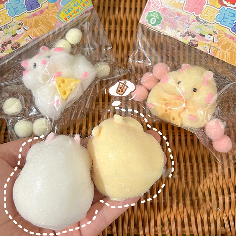 Cartoon Hamster Squeeze Toy Pinch Squishy Hand Relax Toy Decompression Squeeze Toys Fidget Sensory Toys For Kids Adults Gift 4