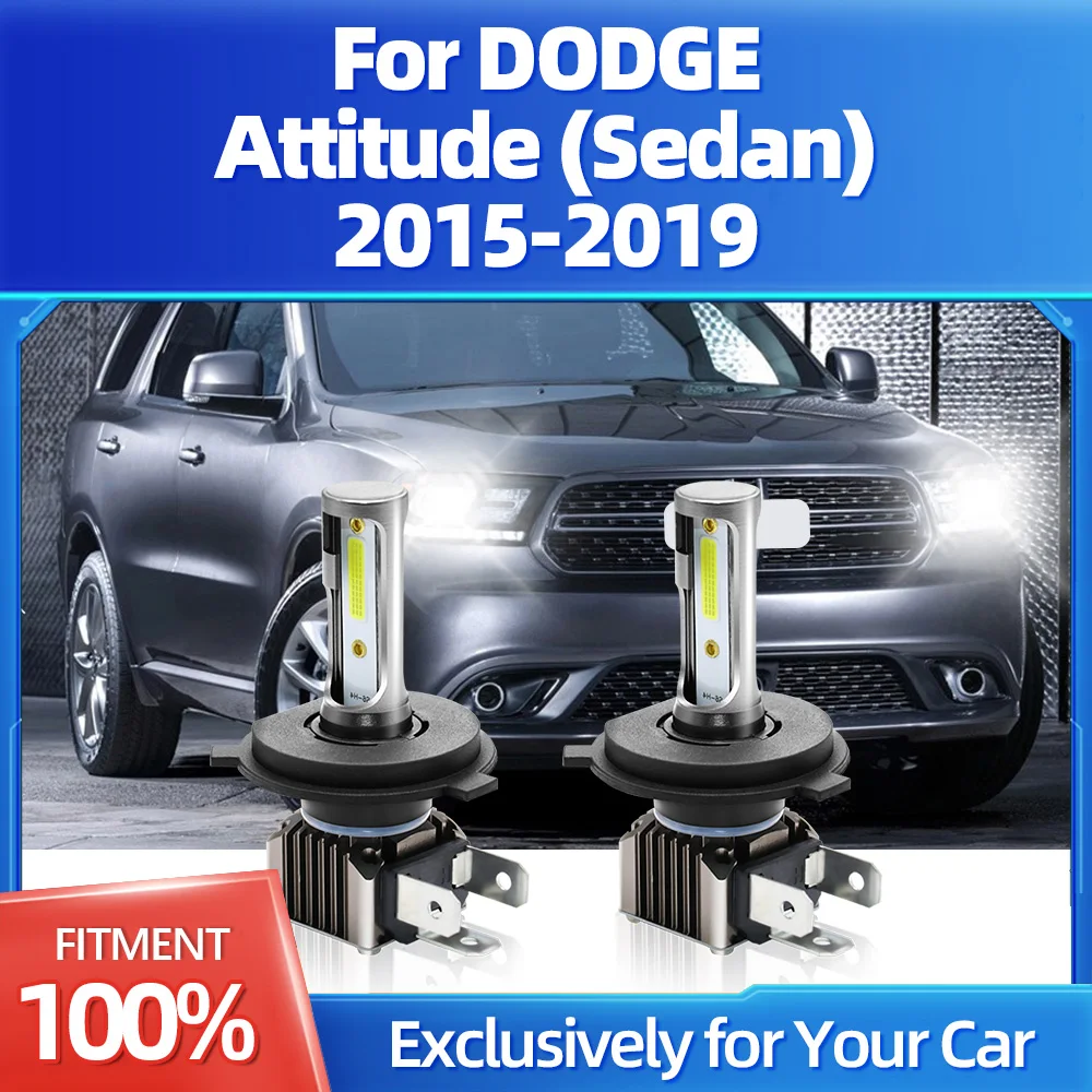 

2Pcs Car LED Headlight H4 Bulb DOB Chip 6000K Headlamp Auto Lamps Lights 12V For DODGE Attitude (Sedan) 2015 2016 2017 2018 2019