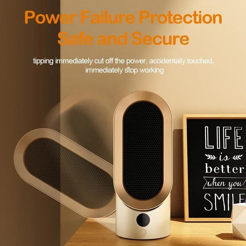 Portable Electric Fan Heater Mini Radiator Desktop Warmer Machine Heaters For Winter PTC Ceramic Heating For Home Bedroom Office