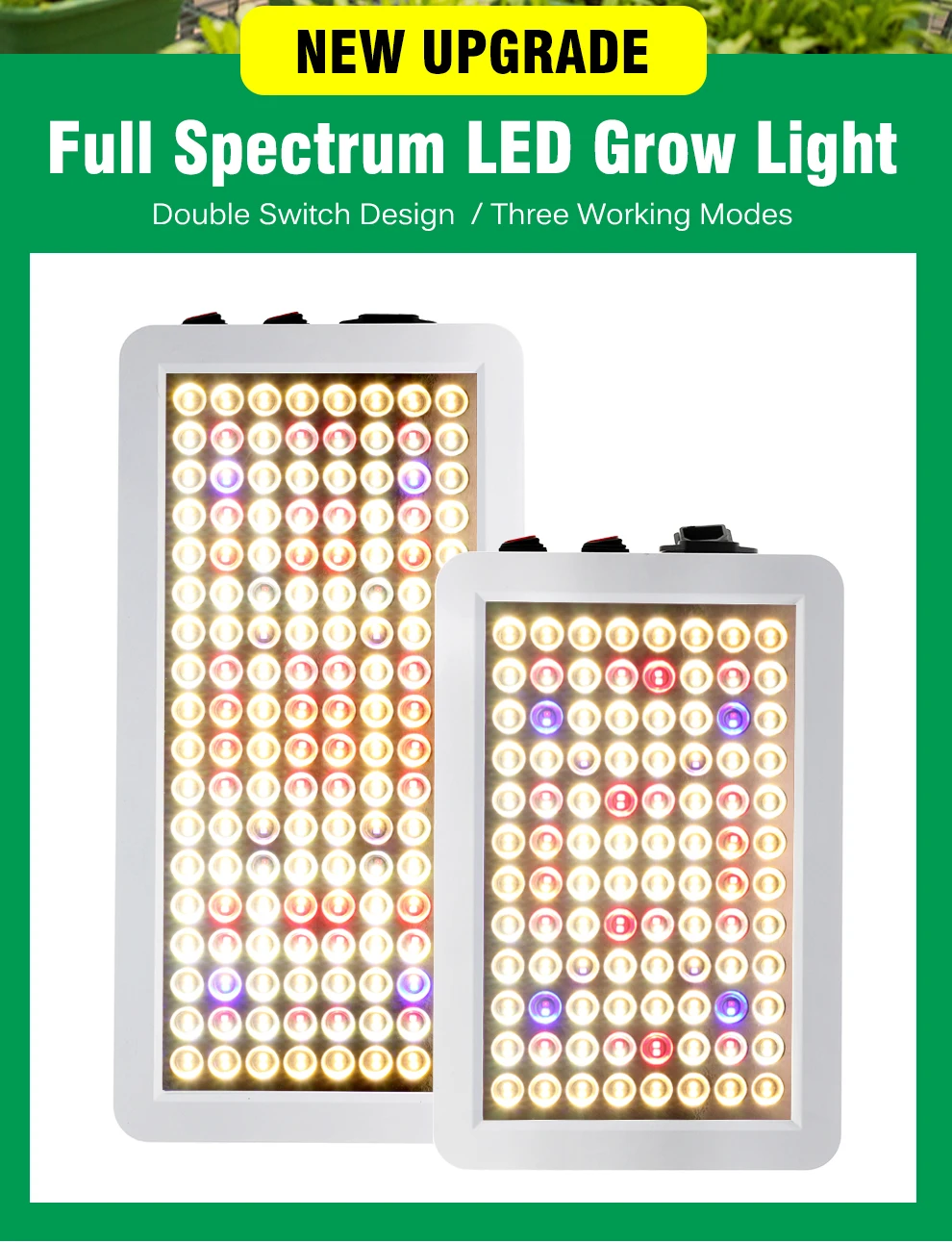 Description Picture 3 of item45W 90W Full Spectrum LED Grow Light UV&IR Chips Growing Lamps with Veg Bloom Double Switch For Indoor Plants Flower Seedling