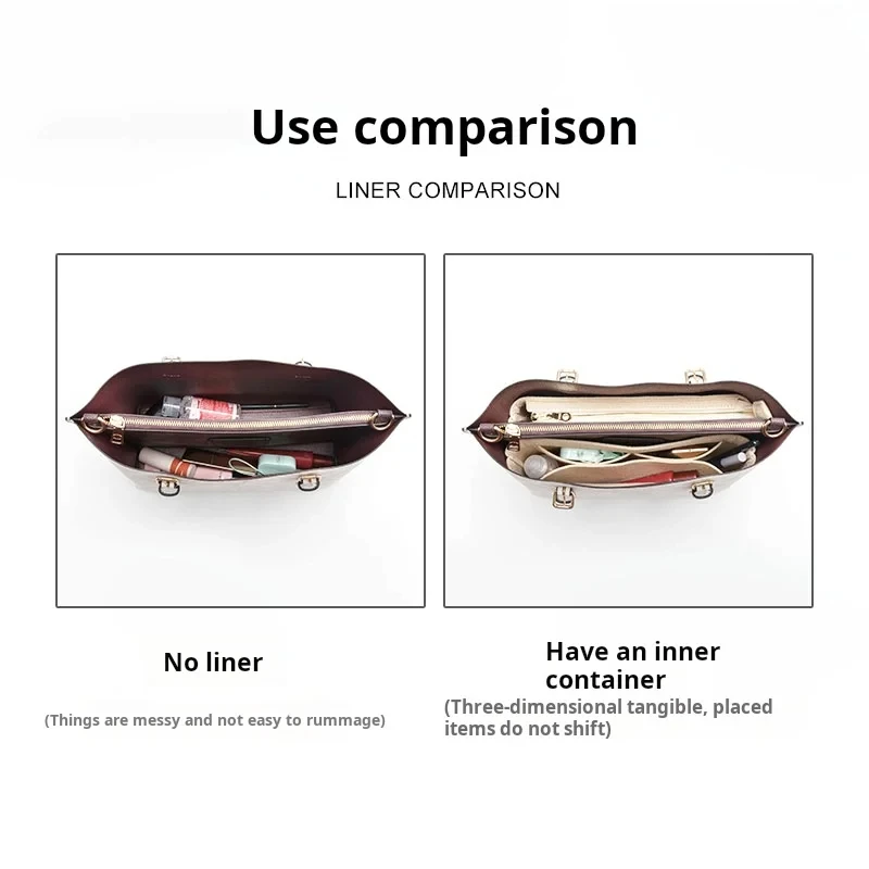 Felt Bag Organizer Upgrade Accessory For Coach Mollie 25 Handbag Improve Space Fixed Shape Inner Liner Pocket Modification Part