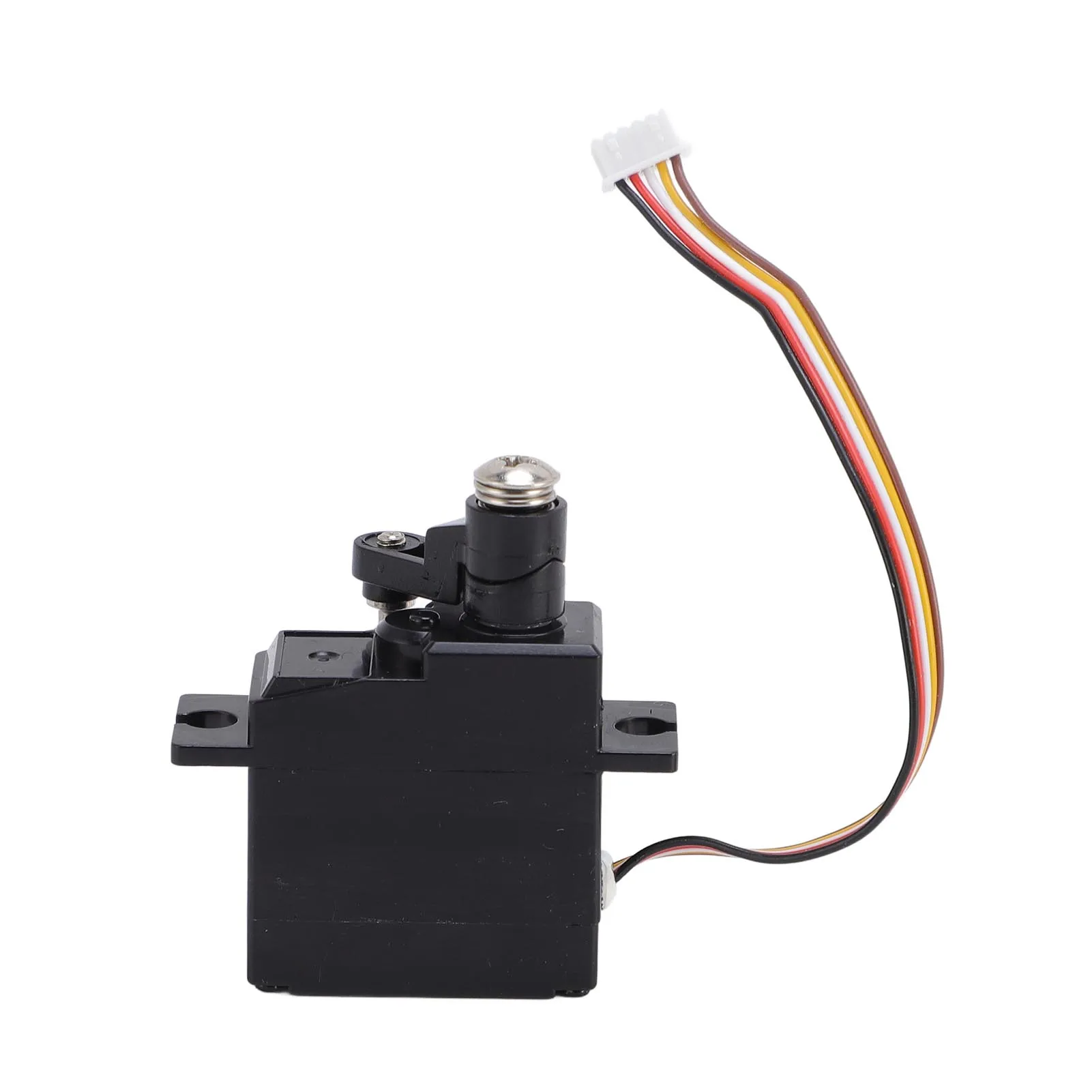 Gros plan sur les connecteurs du servomoteur RC 5 fils pour voiture 1/18, compatible HS18301 à HS18314.