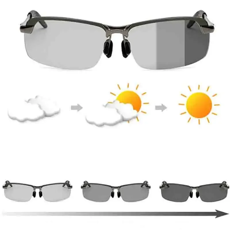 

New Men's Polarized Sunglasses Men's Photochromic Metal Sun Glasses Outdoor Driving Fishing Eyewear UV400 Oculos De Sol