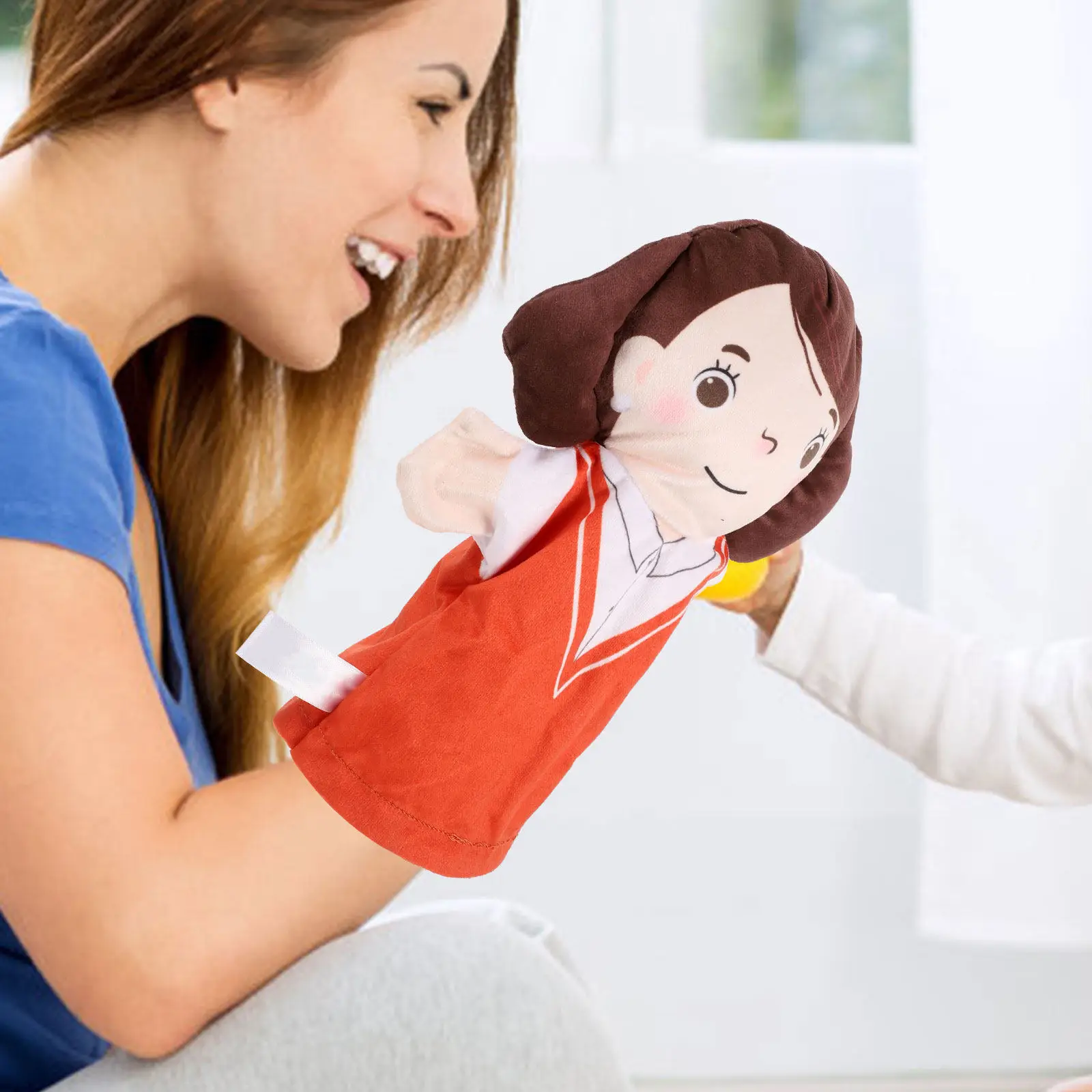 어린이를위한 2Pcs 현실적인 손 인형 피규어 이야기를 전달하는 교육용 창의적 손 인형 부모 자녀 대화 형 놀이