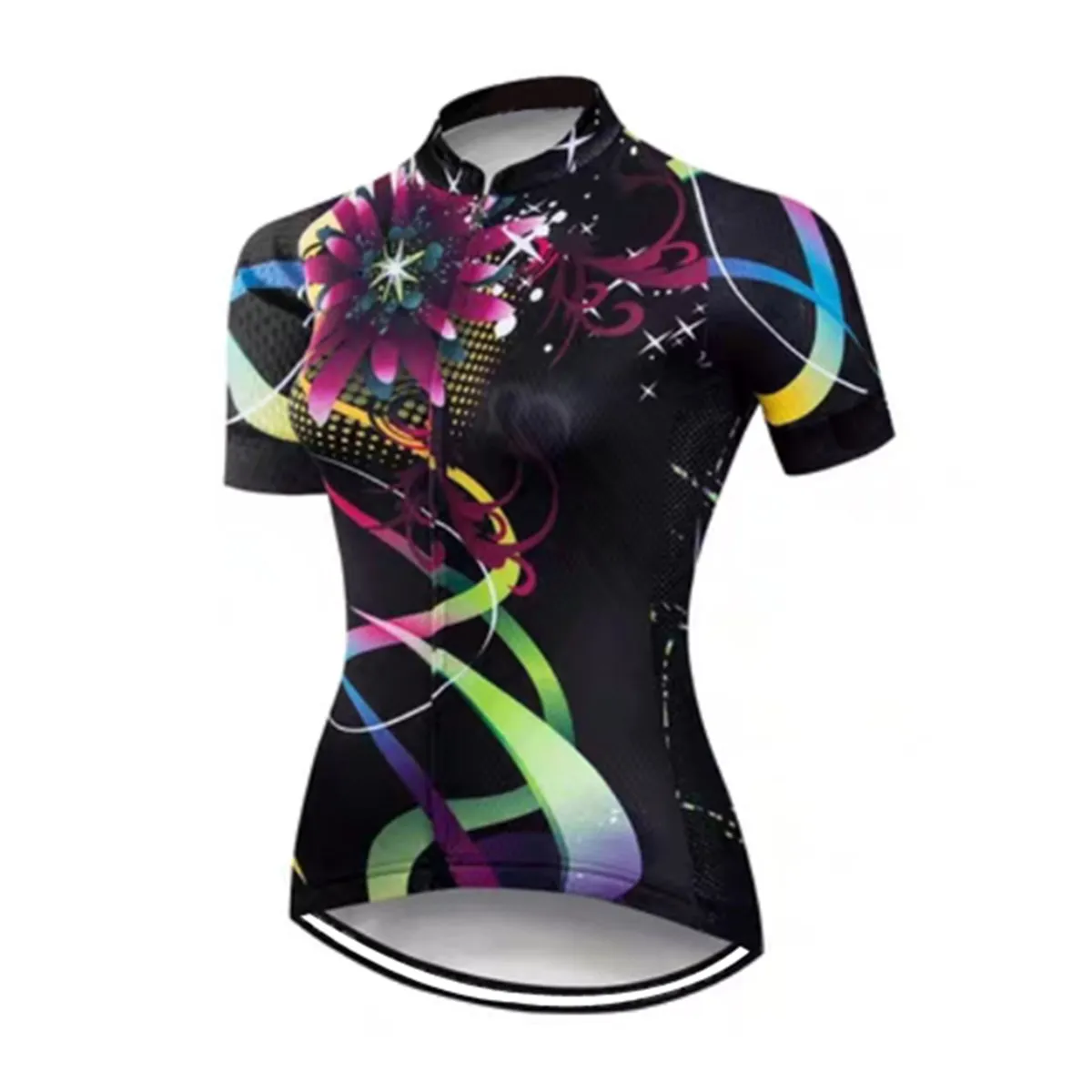 Women's Cycling Jersey Short Sleeve Bike Shirt Full Zipper Road Bicycle Biking Tops with Rear Pockets 4