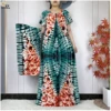 2025 New African Abayas For Women Short Sleeve Dresses Tie-dye Printed Cotton Dubai Fashion Summer Loose Robe Muslim Femme Dress