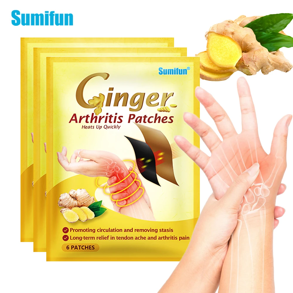 6pcs Sumifun Ginger Tenosynovitis Patch Arthritis Plaster Hand Wrist Thumb Finger Tendon Sheath Pain Therapy Orthopedics Patch pain relief patch