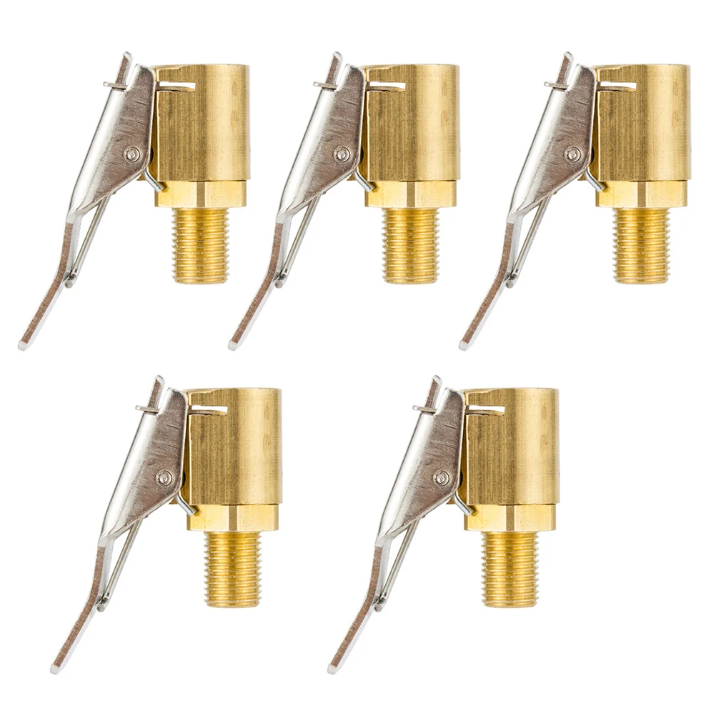

5 Pcs Car Inflatable Chuck Tire Valve Stem Tool Tyre Valves Connector Air Stems Inflator Copper