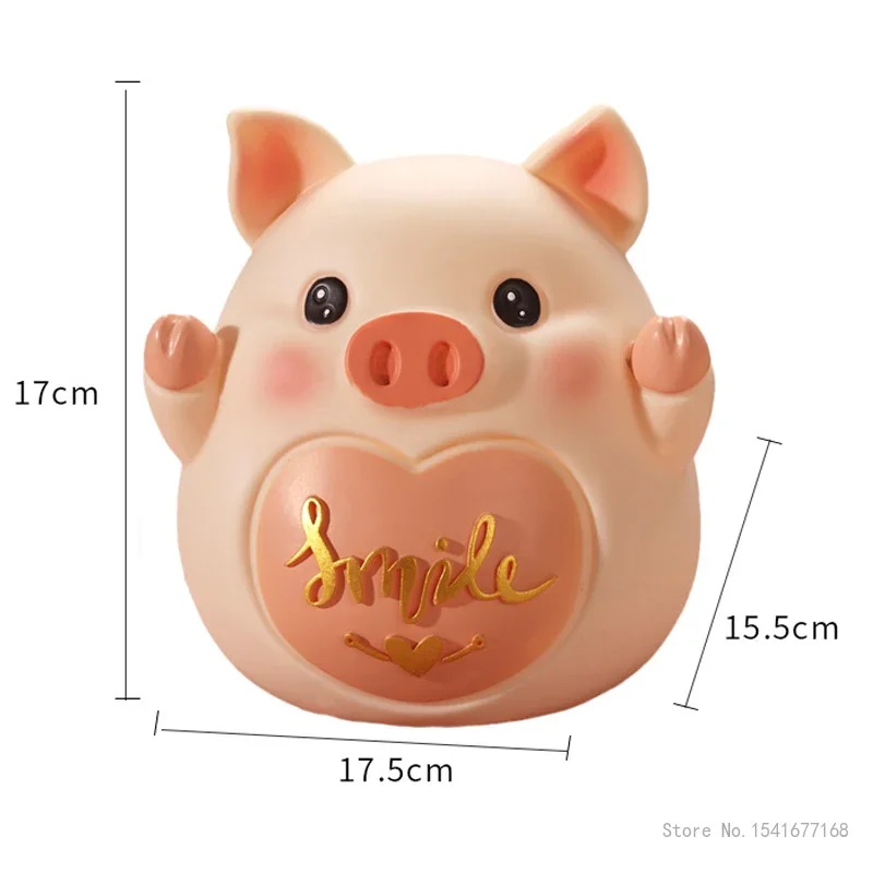 Piggy Bank Vinyl Anti-drop Coin Safe Deposit Box, Cute Pig Money Boxes, Saving Jar, Home Decorations, Children's Gifts, New, 1Pc