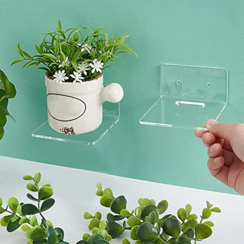 4 Mensole Adesive In Acrilico Bianco – 10,3x9,9x4,8 Cm, Ripiani Fluttuanti Senza Foratura, Per Cucina E Ufficio - 3