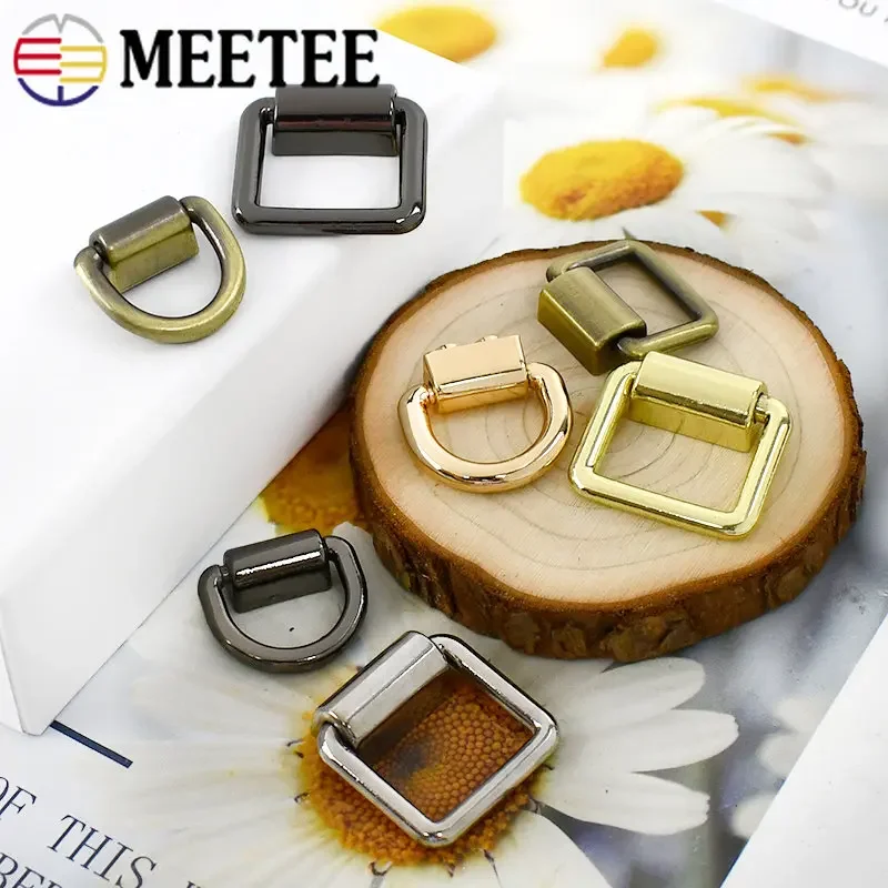 小物 do 5/10Pcs Square Metal Bag Side Clip Buckle Screw D Ring