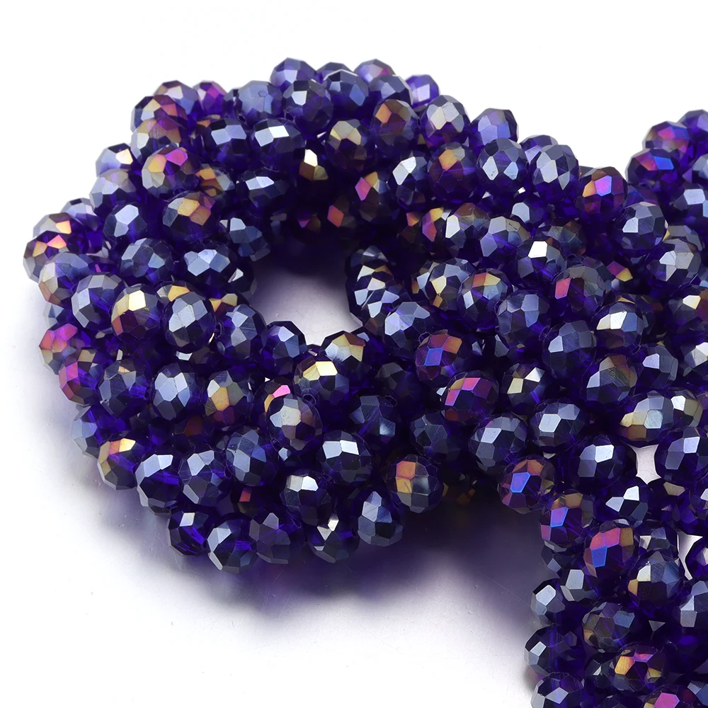 Round Faceted Colorful Glass Beads for Jewelry Making and DIY Projects