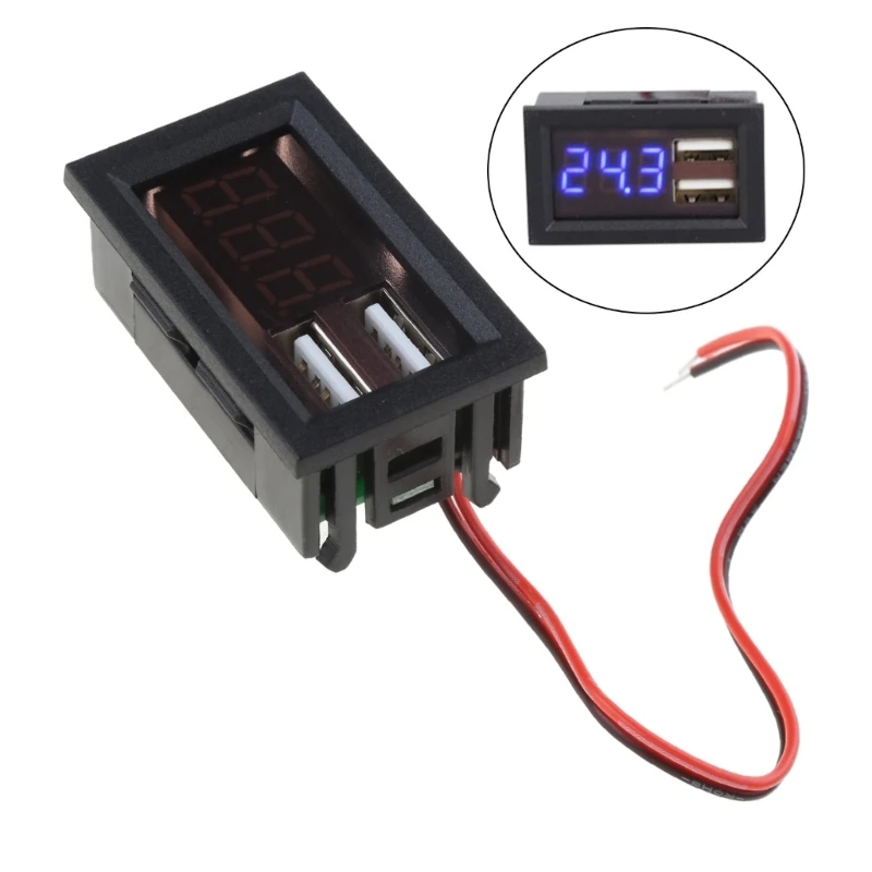 Indicatore Universale Di Capac&agrave; Della Batteria 12V 24V Voltmeter Agli Ioni Di Lio Con Batteria Al Piombo Con Presa Caricabatteria USB