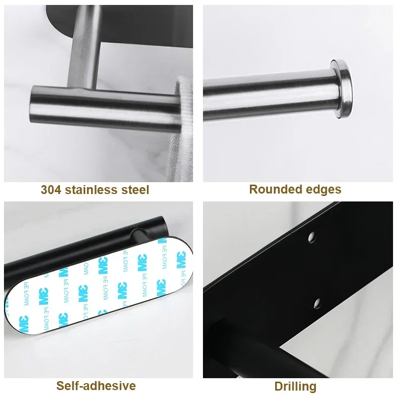 Toilet Paper Stand Bathroom Accessories Hanger Wall-mounted Paper Towel Holder No Punching Stainless Steel Anti-rust Items