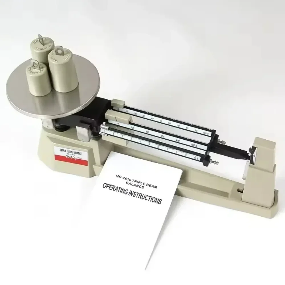 Triple Beam Weighing Balance Scale for Lab 2610g/0.1g Analytical Weight Set, Triple Beam Scale with Zero Adjustment Knob