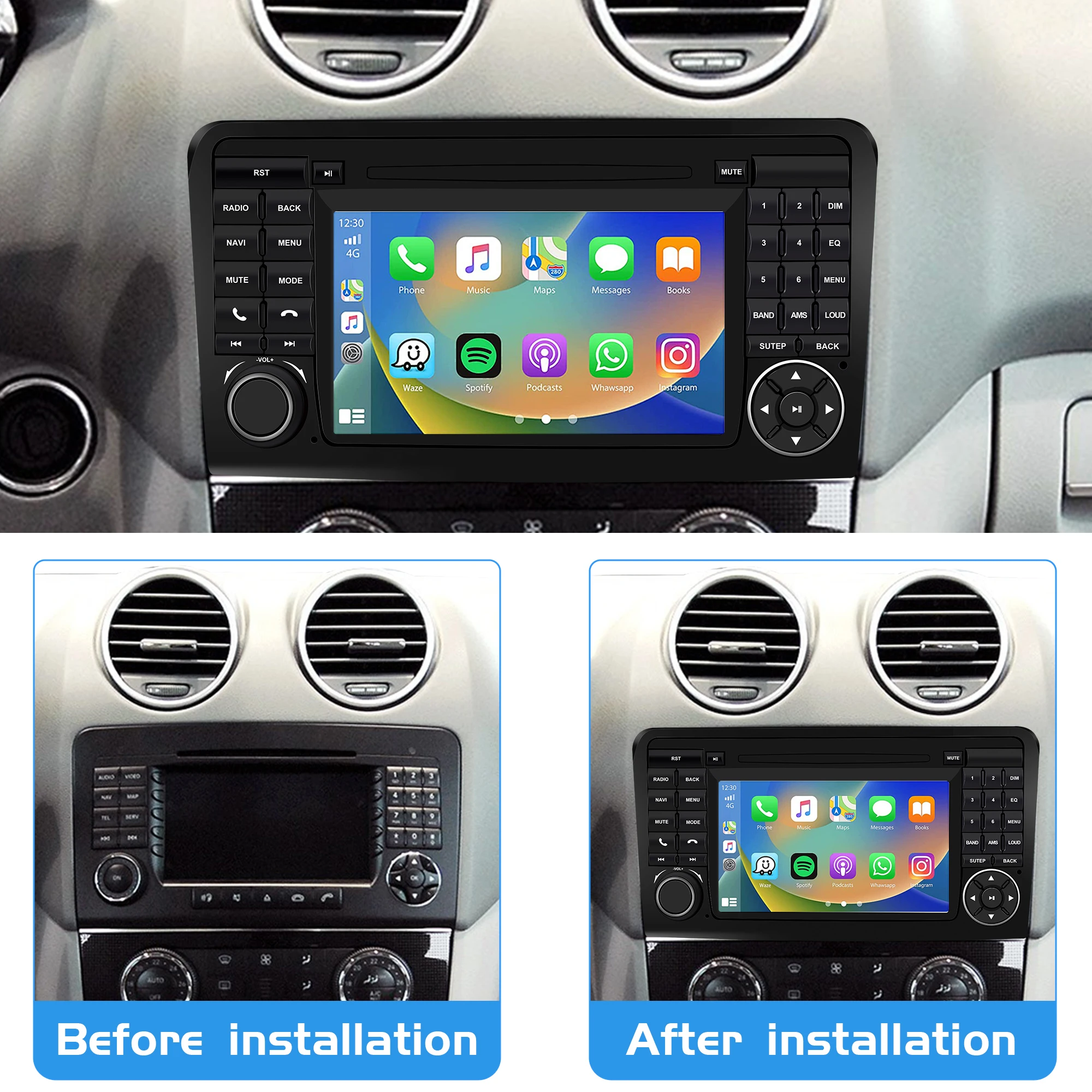 Car Radio Stereo For Mercedes Benz GL ML Class W164 X164 ML350 ML450 GL320 GL450