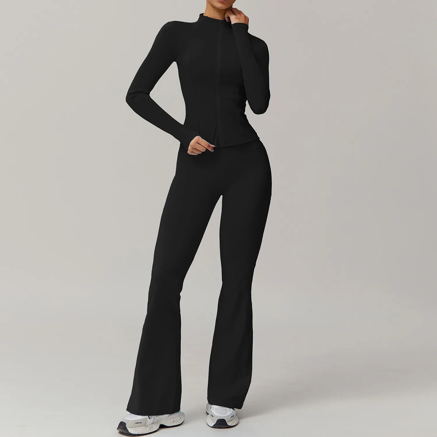 Yoga Set 2 Pieces Sportswear Yoga Suits For Women Gym Clothes Fitness Long Sleeved Jacket Tracksuits Sports Bra Gym Leggings Set