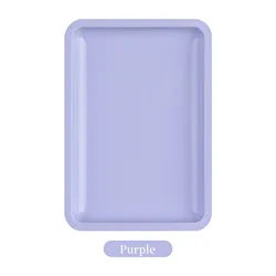 Elegant Stainless Steel Cosmetic Storage Tray for Nail Art and Manicure Tools (Purple)
