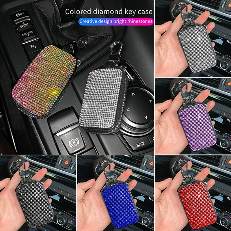 Diamond Car Keychain Cover Storage Case Key Chain Key Case Wallet