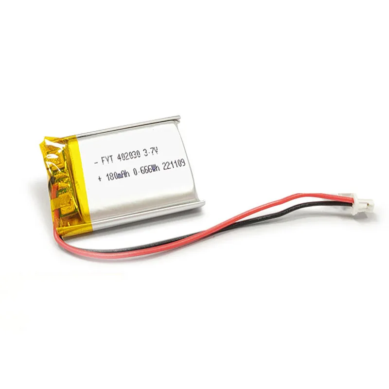 Bateria de Íon de Polímero de Lítio 2.0 mm Jst Conector 10 20 Peças 3.7v 180mah 402030 - Image 4
