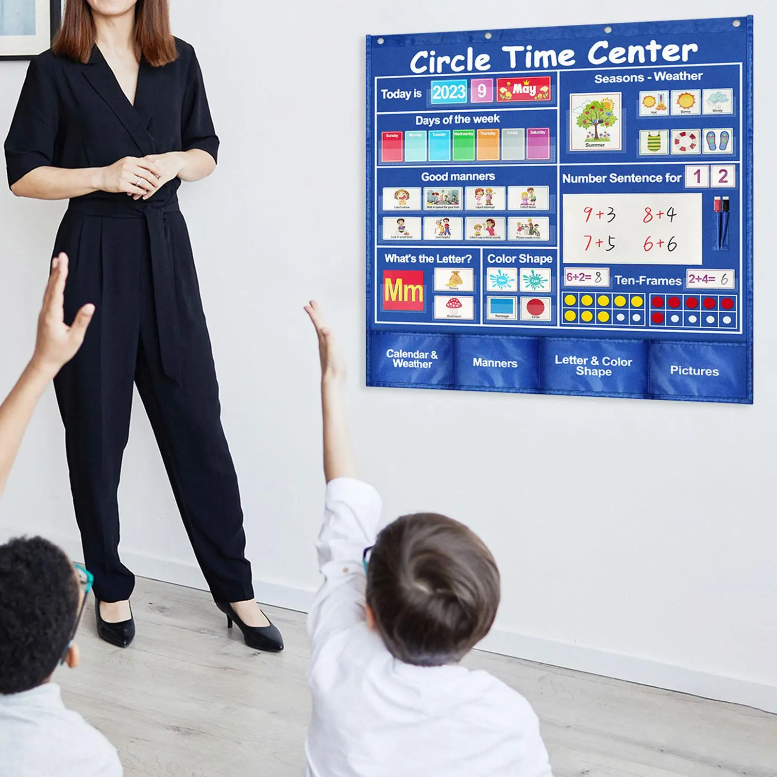 

Circle Learning Center Pocket Chart Calendar for Home Math Activities