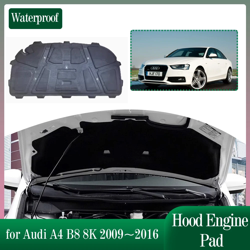 

Изоляционная прокладка для капота автомобиля Audi A4 B8 8K 2009 ~ 2016, 2012 2013 2014 2015звуконепроницаемый тепловой хлопковый вкладыш, вкладыш, часть крышки, коврик, аксессуары 2010 2011