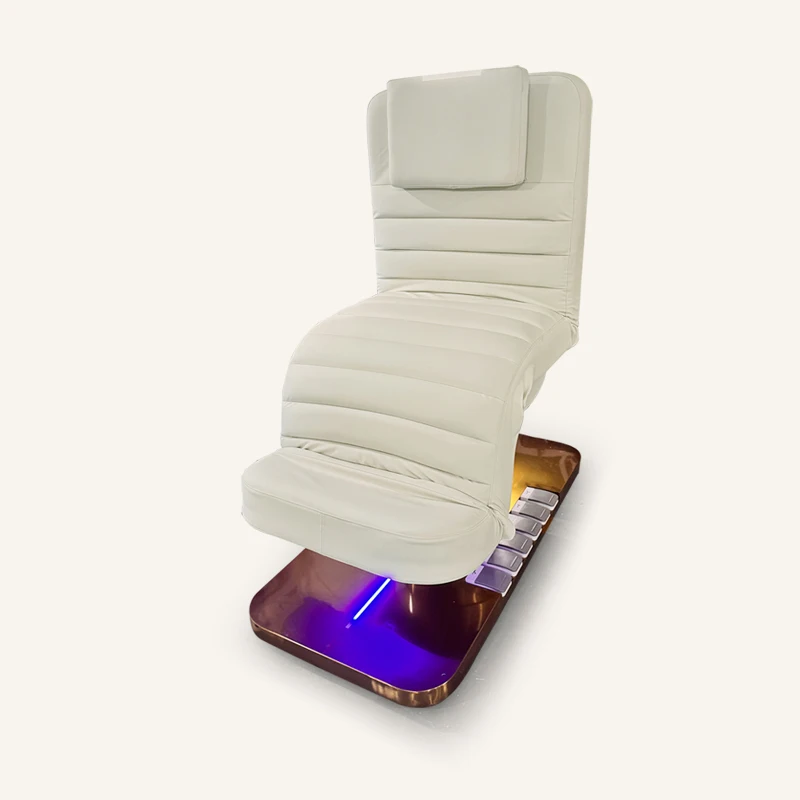 Modern Beauty Salon Furniture PVC Synthetic Leather Massage Table Wood Grain Electric Velvet Facial Spa Lash Bed Portable