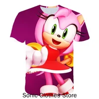 Pink Sonics Tshirt Set For Girls Kids Baby Boy Clothes Cartoon Trucksuit T-shirt Fashion Summer Tops Casual Kids T-Shirts 1