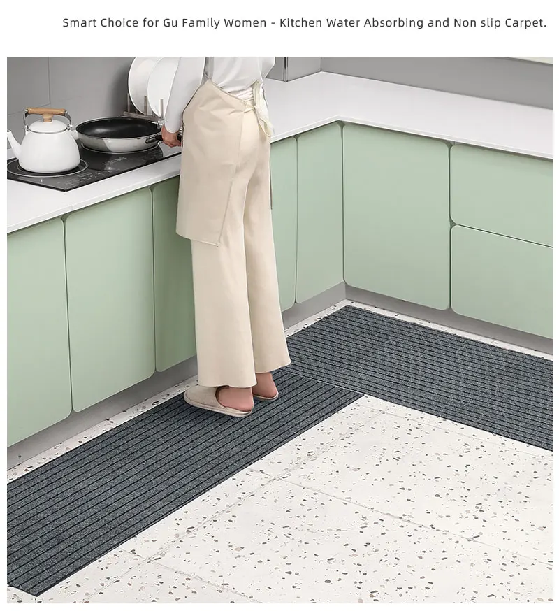 Moderne, minimalistische, quadratische Bodenmatte – langlebig, schmutzabweisend/lösbeständig, rutschfeste Gummirückseite, maschinenwaschbar für den Innen- und Außenbereich – Detail 5