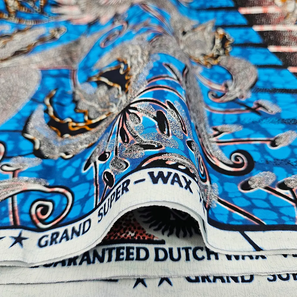 Luxury Grand super glitter wax fabric veritable holland golden wax printed fabric clothes for wedding party festival gift african wax fabric