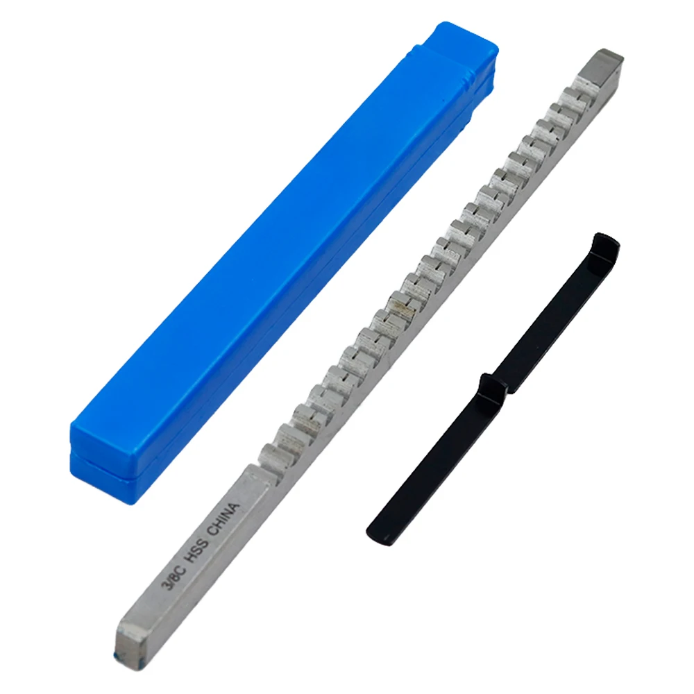 HSS Broach 3/8 C Push-Type Keyway Broach Inch Size Cutting for CNC Machine Tools with 2Pcs Shims