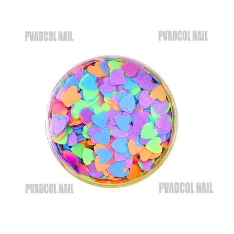 Glitter Nail Art Illuminated Iridescent Rainbow Hearts Shape Nail Sequins Flakes Mix Shining Glitters Acrylic Gel Decoration