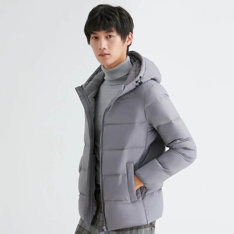 Men Thick 90% Duck Down Jackets With Hooded Puffer Jacket Man Good