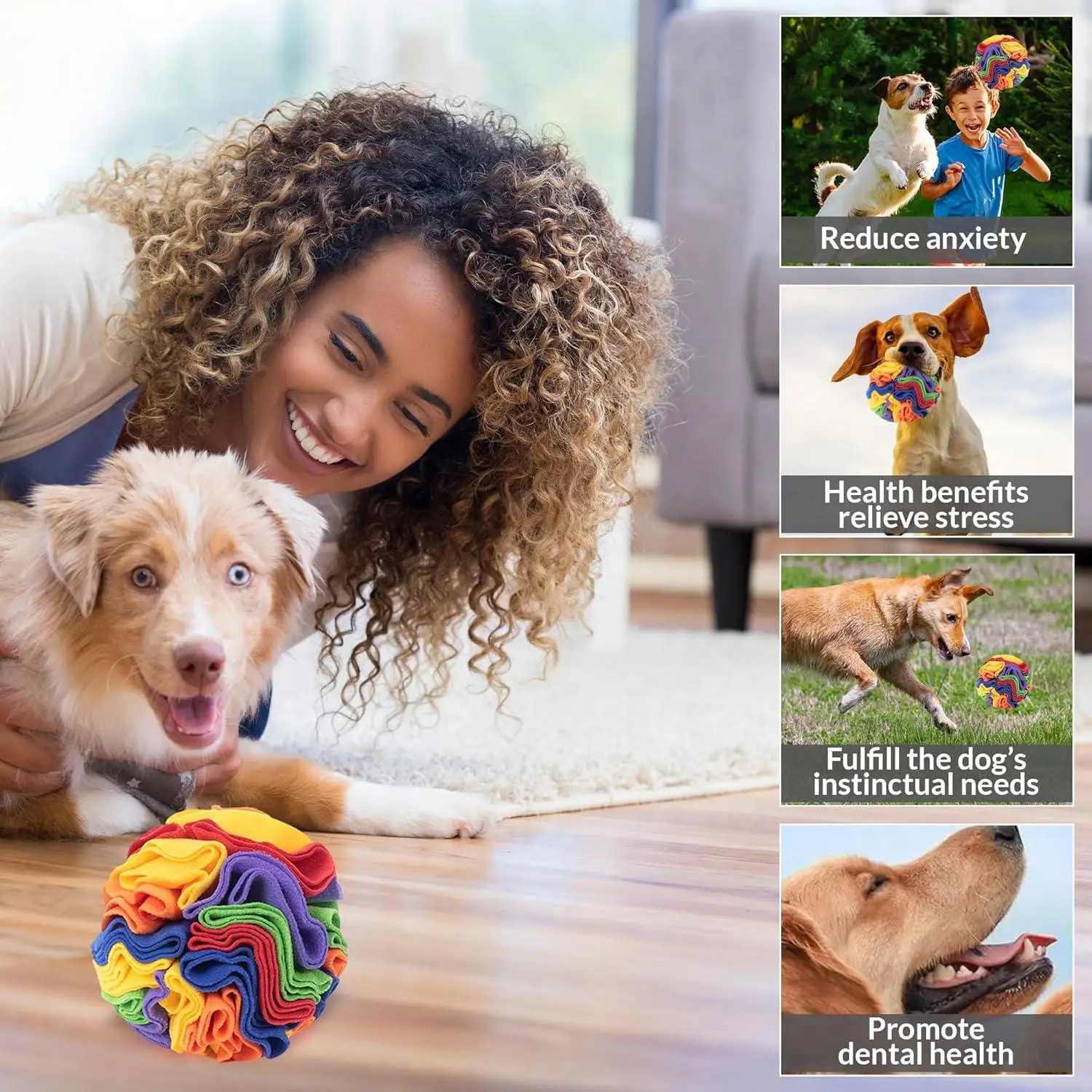 Description Picture 5 of itemSnuffle Ball for Small Dogs, Interactive Dog Toys to Keep Them Busy, Mental Stimulation Nose Work Treat Game for Dogs