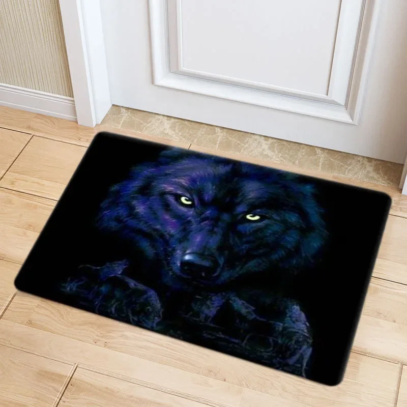 

Entrance Doormat Wolf Animal Pattern Floor Mats Bedroom Living Room Anti-slip Area Rug Bathroom Balcony Home Decoration