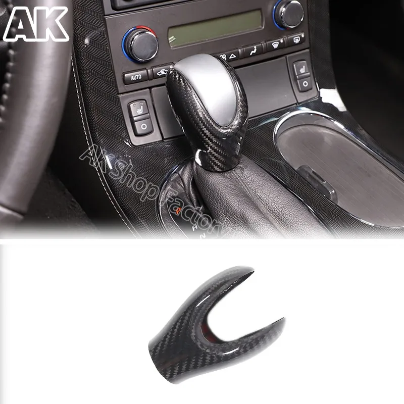 

For Chevrolet Corvette C6 2005-2013 Real Carbon Fiber Car Interior Gear Shift Head Knob Cover Trim Sticker Auto Accessories